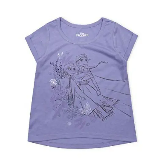 Disney Girl's 3-Pack Anna and Elsa Fearless Short Sleeve A-Line Frozen II Tee Shirts for Toddler image {3}
