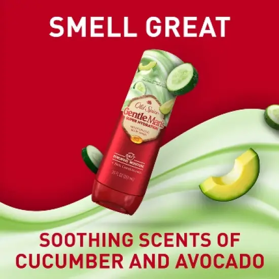 Old Spice Super Hydration Body Wash GentleMan's Blend for Deep Cleaning and 24/7 Renewing Moisture - Cucumber & Avocado Oil - 20 fl oz image {7}