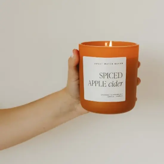 Sweet Water Decor Spiced Apple Cider 15oz Orange Matte Jar Candle image {1}