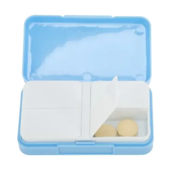 Unique Bargains 4 Grid Flap Pill Case Blue 1 Pc image {1}