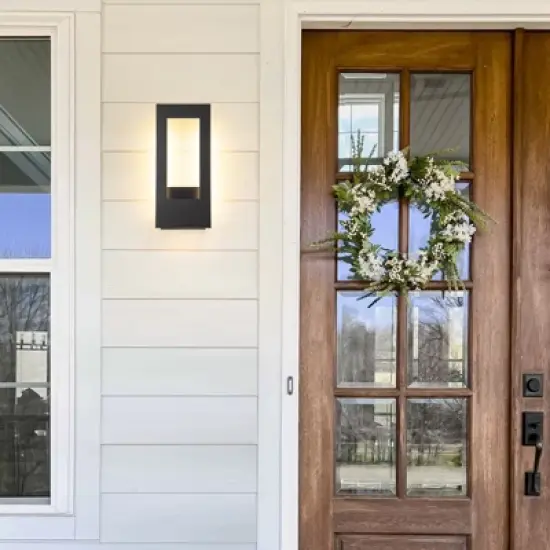 LLHZSY 2-Light 24W Matte Integrate LED Outdoor Wall Light Fixture 14 4/5" Exterior Light Fixture for Post Porch Yard Patio image {1}