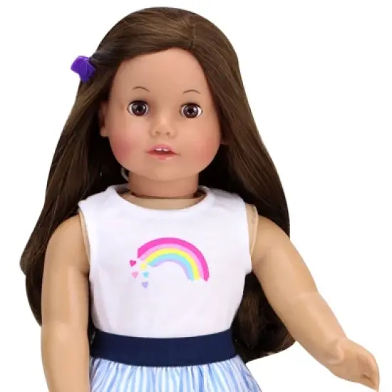 Sophia&rsquo;s Rainbow Shirt and Striped Skirt for 18" Dolls, Multicolor image {3}