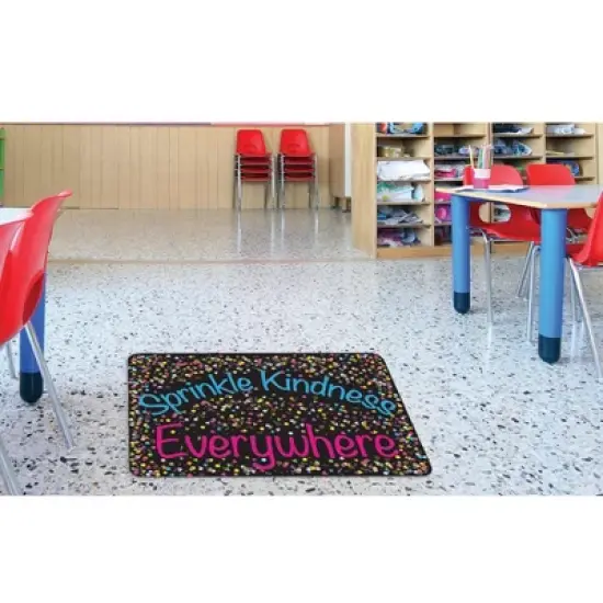Smart Poly&reg; Welcome Mat with Slip Resistant Backing, 15.5" x 23.5", Confetti, Sprinkle Kindness Everywhere image {2}