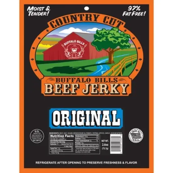 Buffalo Bills 2.6oz Original (aka Mild) Country Cut Beef Jerky - Six 2.6oz Packs image {1}