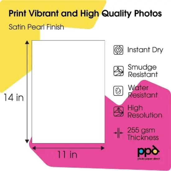 PPD Satin Photo Paper 11x14" 50 sheets 255 gsm for Inkjet Printers image {3}
