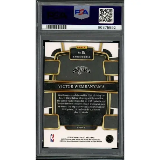 Victor Wembanyama Rookie Card 2023-24 Select Blue #87 PSA 10 image {1}