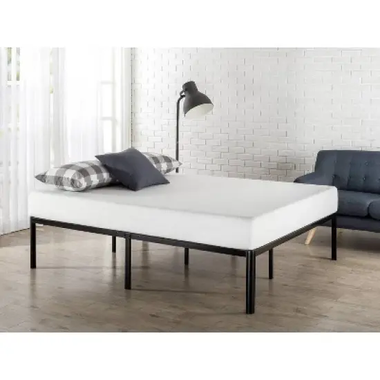 16" Van Metal Platform Bed Frame with Steel Slat Support Black - Zinus image {1}