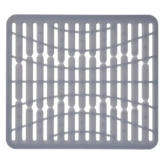 OXO 11.3" x 12.8" Silicone Sink Mat Gray: Kitchen Sink Protector & Dish Drying Mat, Machine Washable image {8}