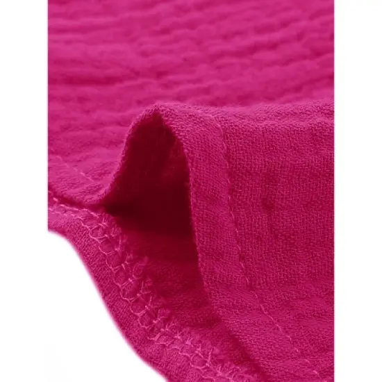 cheibear Women's Button Down Long Sleeve Sleepwear Shirt with Shorts Casual Lounge Sets image {5}