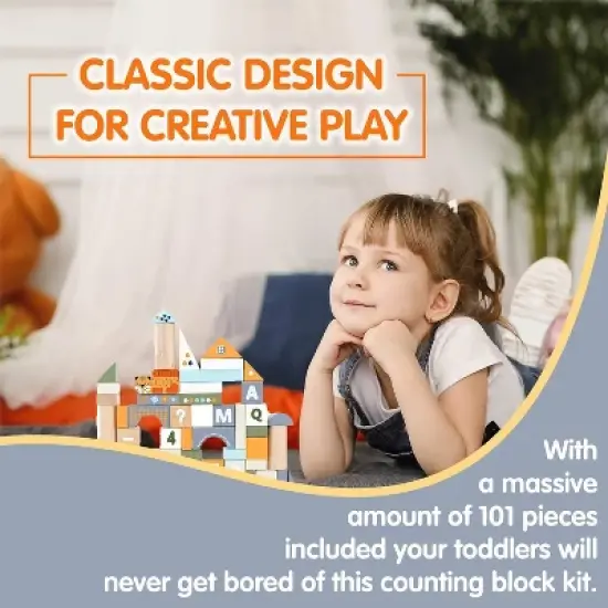 Leo & Friends Count & Spell Blocks Set for Toddlers/101 Pieces image {6}