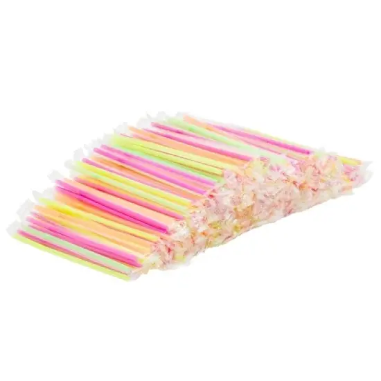 Stockroom Plus 500 Pieces Individually Wrapped Flexible Drinking Straws (7.75 In, Neon) image {6}