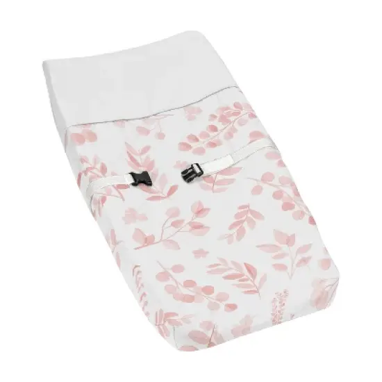 Sweet Jojo Designs Girl Changing Pad Cover Botanical Pink and White image {5}