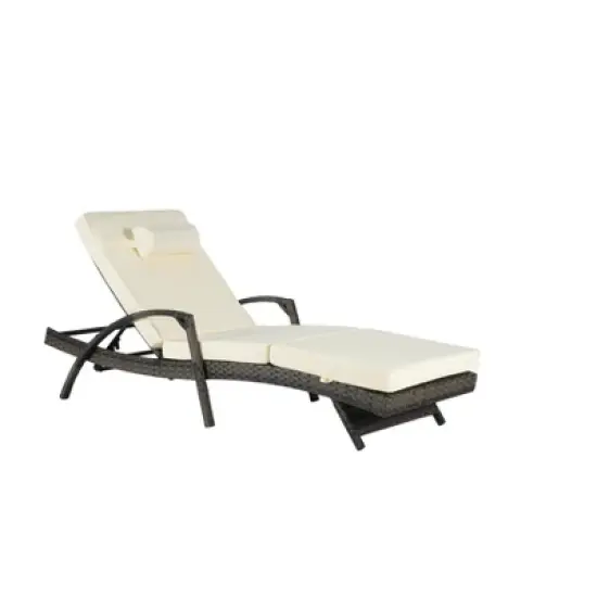 Set of 2 Outdoor Lounge Chair 5-Position Chaise Lounge Wicker Long Reclining Chair Lawn Sunbathing Chairs with Cushion, Gray/Beige/Blue/Red-ModernLuxe image {7}