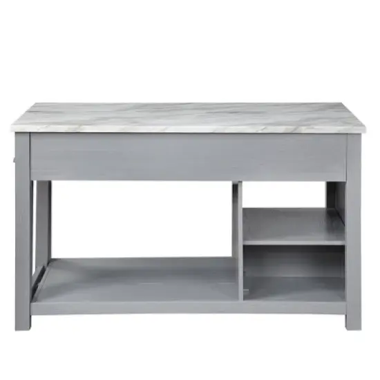 Fredricke Extendable Kitchen Island with Faux Marble - HOMES: Inside + Out image {8}