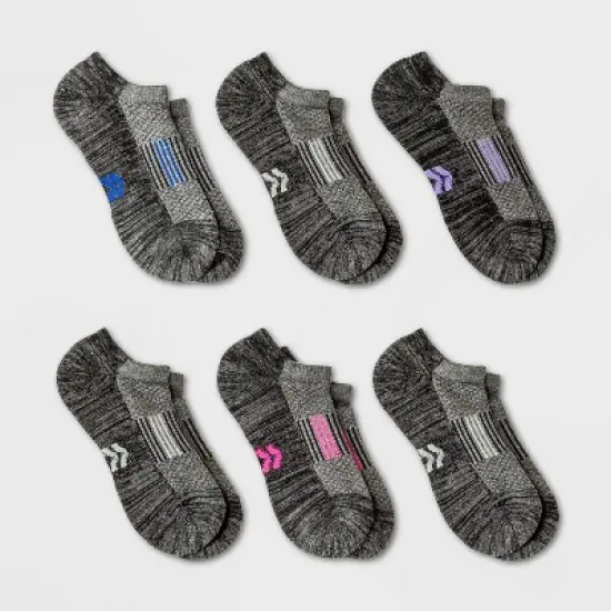 Women's Finish Line Striped Cushioned 6pk No Show Athletic Socks - All in Motion&trade; 4-10 image {3}