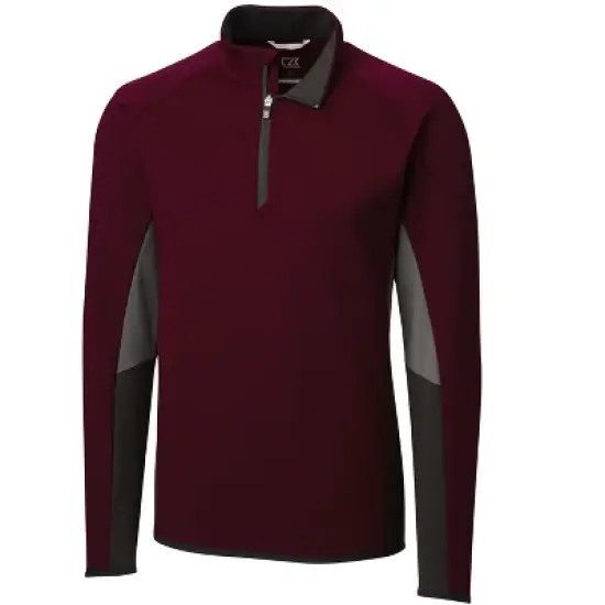 Cutter & Buck Traverse Colorblock Stretch Quarter Zip Mens Pullover image {2}