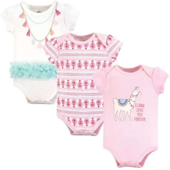 Little Treasure Baby Girl Cotton Bodysuits 3pk, Llama image {2}