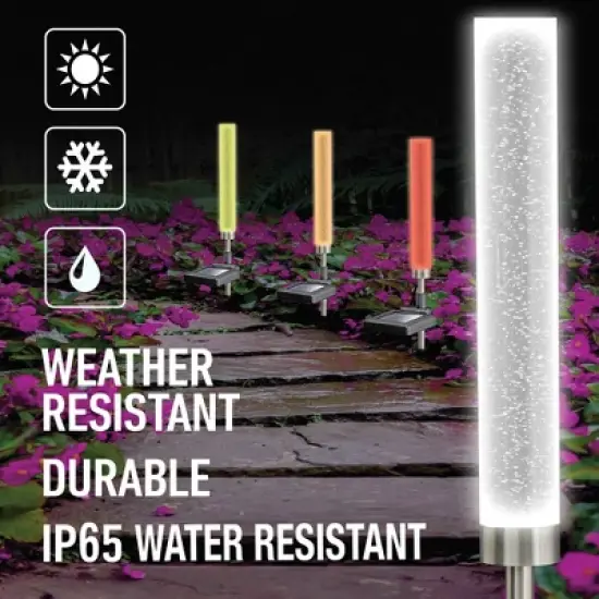 Bell + Howell Color Changing Solar Powered Glimmer Sticks for Gardens and Pathways image {6}