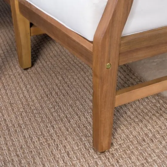 Perla 9pc Acacia Wood Patio Conversation Set - Teak/Cream - Christopher Knight Home image {5}