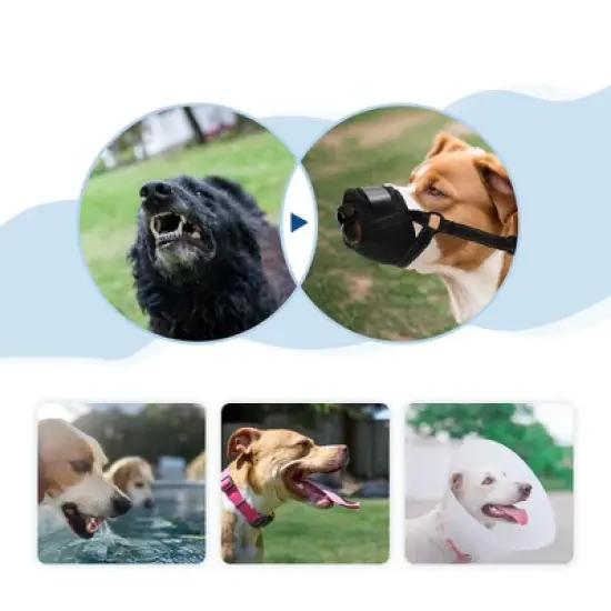 Unique Bargains Breathable Dog Muzzle Black 1 Pc image {3}