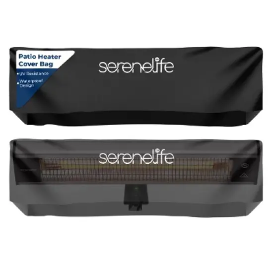 SereneLife Heavy-Duty Patio Heater Cover Bag for Model SLOHT24 - UV-Resistant and Waterproof - Black image {7}