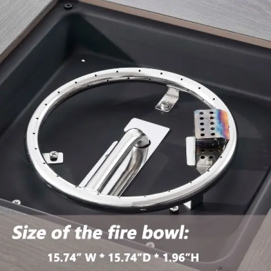 4 Pieces Patio Furniture Set with Fire Pit Table, Outdoor Sofa Set with 50000 BTU Fire Pit All Weather Wicker Patio Couch and Club Chair image {8}