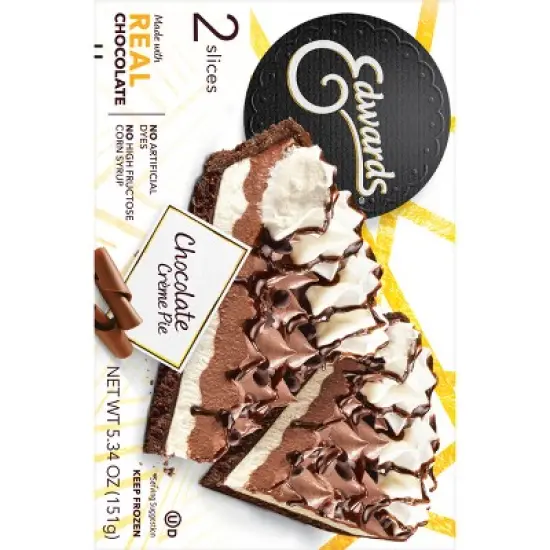 Edwards Singles Frozen Desserts Chocolate Cr&egrave;me Pie Slices - 5.34oz/2ct image {1}