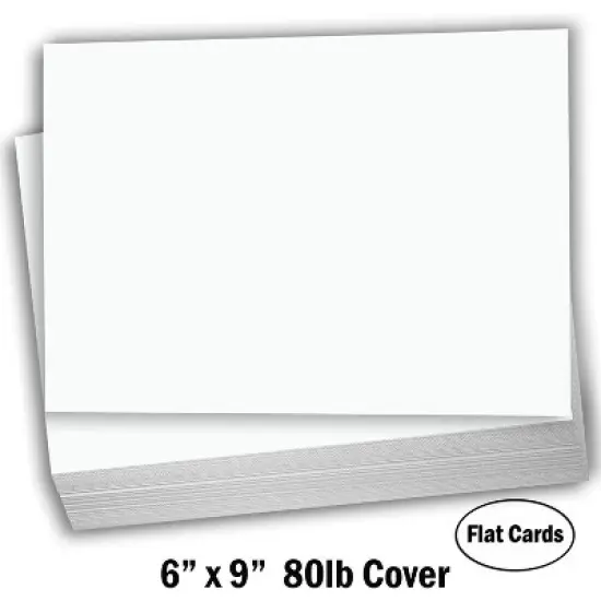 Hamilco White Cardstock Paper 6x9 Blank Index Cards Card Stock 80lb Cover 100 Pack image {1}