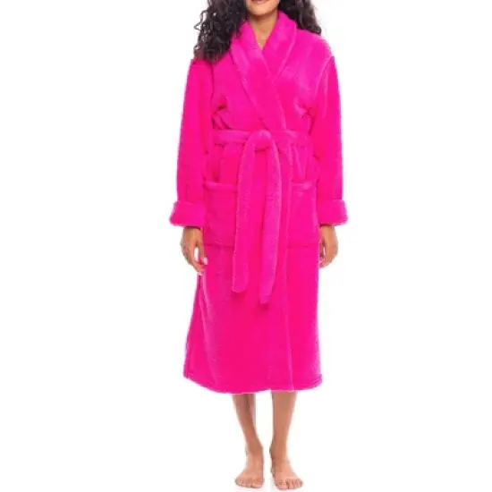 Women's Fuzzy Plush Fleece Winter Robe, Warm Soft Bathrobe for Her image {8}