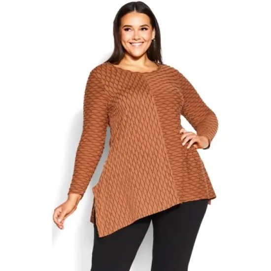 Women's Plus Size Tiarne Textured Tunic - cinnamon | AVENUE image {6}