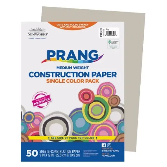 Prang&reg; Construction Paper, Medium Weight, Bright White, 12" x 18", 100 Sheets image {3}