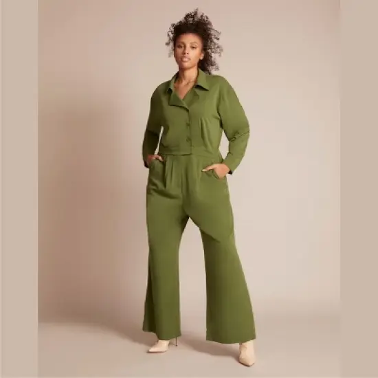 11 Honore Collection Women's Woven Stretch Challis Jumpsuit image {4}