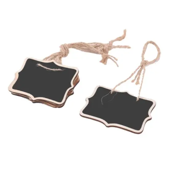 Unique Bargains Wooden Kitchen Message Memo String Hanging Reusable Chalkboard Blackboard 6 Pcs image {4}