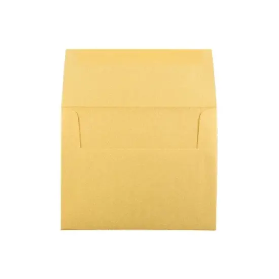 JAM Paper A2 Metallic Invitation Envelopes 4.375 x 5.75 Stardream Gold GCST608 image {1}