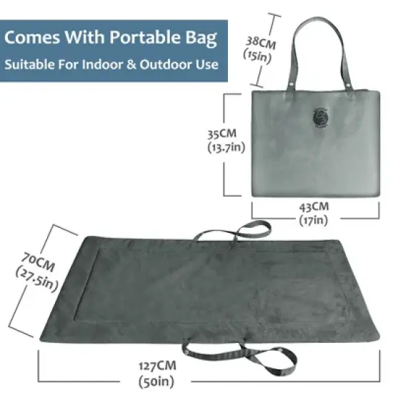 Catalonia Waterproof Dog Mat, Portable Reversible Pet Travel Mat, Pet Cushion Pad with Handle for Small Medium Dogs Cats, Indoor or Outdoor image {2}