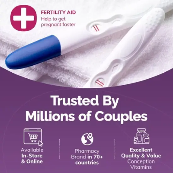 Conceive Plus Fertility Supplements for Women - Prepare For Pregnancy Conception Vitamins + Folic Acid, Biotin- 60ct image {6}