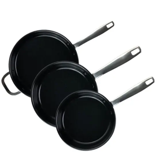 Maestro 3-Piece Nonstick Stainless Steel Frying Pan Set image {1}