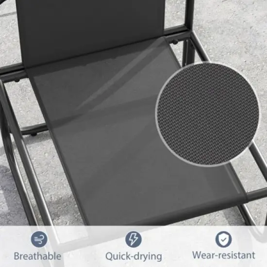 Tangkula Patio Chairs Set of 2 w/ Removable Cushions Heavy Duty Metal Frame Poolside image {4}