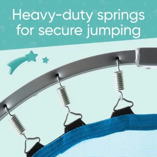 HearthSong Jump2It Indoor Trampoline with Adjustable Handle - Blue/Green image {4}