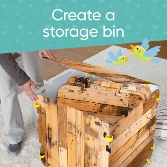 Hearthsong 32-Panel Cabin Style Fantasy Fort Indoor Fort Building Kit with Hook and Loop Connectors image {8}