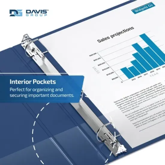 Davis Group 6pk 2" Premium Economy Round Ring Binders Royal Blue: 2 Inch D-Ring, Hard Cover, 475 Sheet Capacity, 2 Pockets image {5}