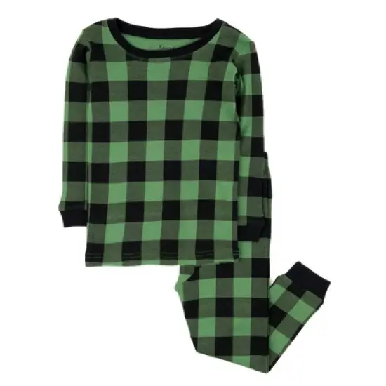 Leveret Kids Two Piece Cotton Plaid Christmas Pajamas image {6}