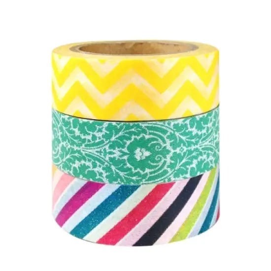 Wrapables Stripes, Waves, & D?cor Japanese Washi Masking Tape (Set of 3) image {2}
