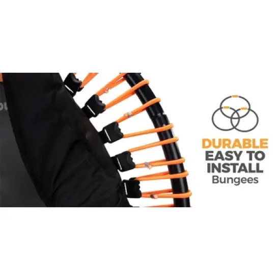 LEAPS & REBOUNDS 48" Round Mini Fitness Trampoline & Rebounder Indoor Home Gym Exercise Equipment Low Impact Workout for Adults, Orange image {2}