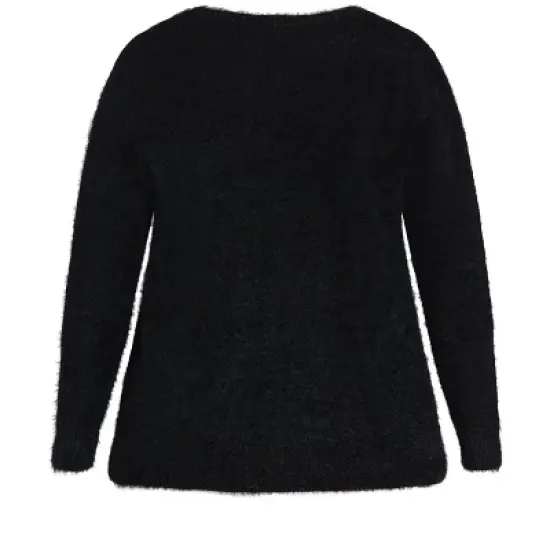 Women's Plus Size Snow Sparkle Sweater - Black | AVENUE image {5}