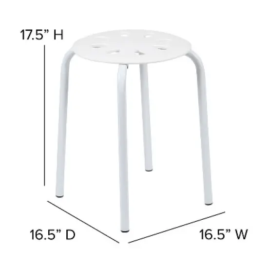 Emma and Oliver Plastic Nesting Stack Stools - School/Office/Home, 17.5"Height (5 Pack) image {4}