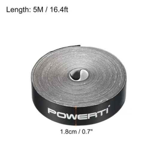 Unique Bargains PU Wear-Resistant Badminton Racket Head Protector Sticker Tape Black 16.4ft image {1}