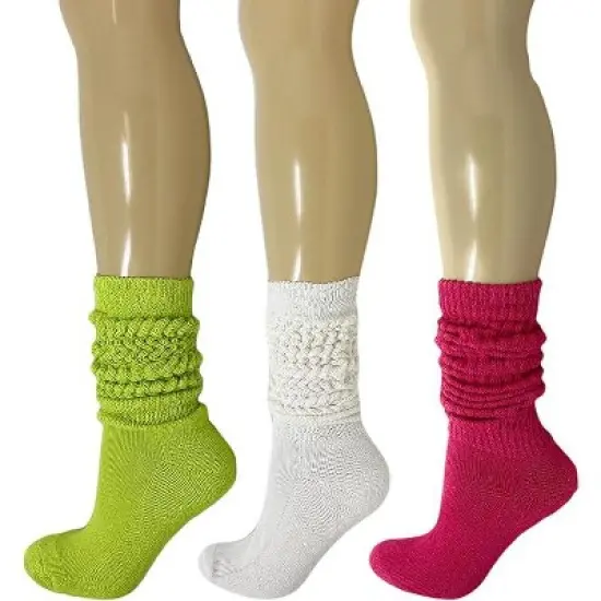 Women's Extra Heavy Cotton Slouch Socks &ndash; 3 Pairs, Size 5-10 | Thick, Cushioned & Colorful image {1}