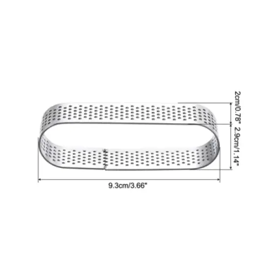 Unique Bargains Heat-Resistant Non Stick Perforated Oval Metal Pastry Rings 2 Pcs image {1}
