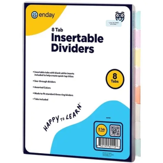 Enday Tab Binder Dividers, Insertable Color Tabs image {8}